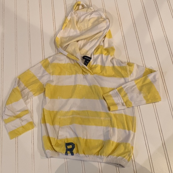 Ralph Lauren Other - Ralph Lauren- Long Sleeve T shirt hoodie, yellow white stripe, Size 4 kids